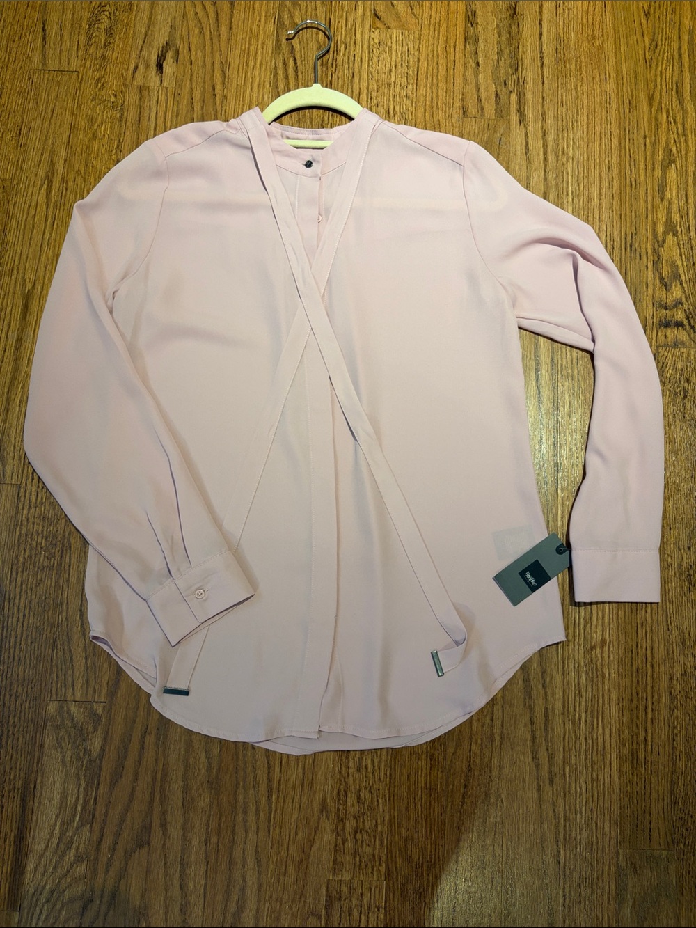 Mossimo Supply Co. Vintage Pale Blush Tie-Neck Blouse